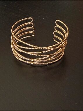 Elegant Multi-Row Gold Cuff Bracelet - Women's Jewelry